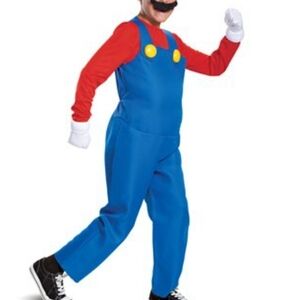 Kids Super Mario Red and Blue Plumber Costume. No Hat. 7/8